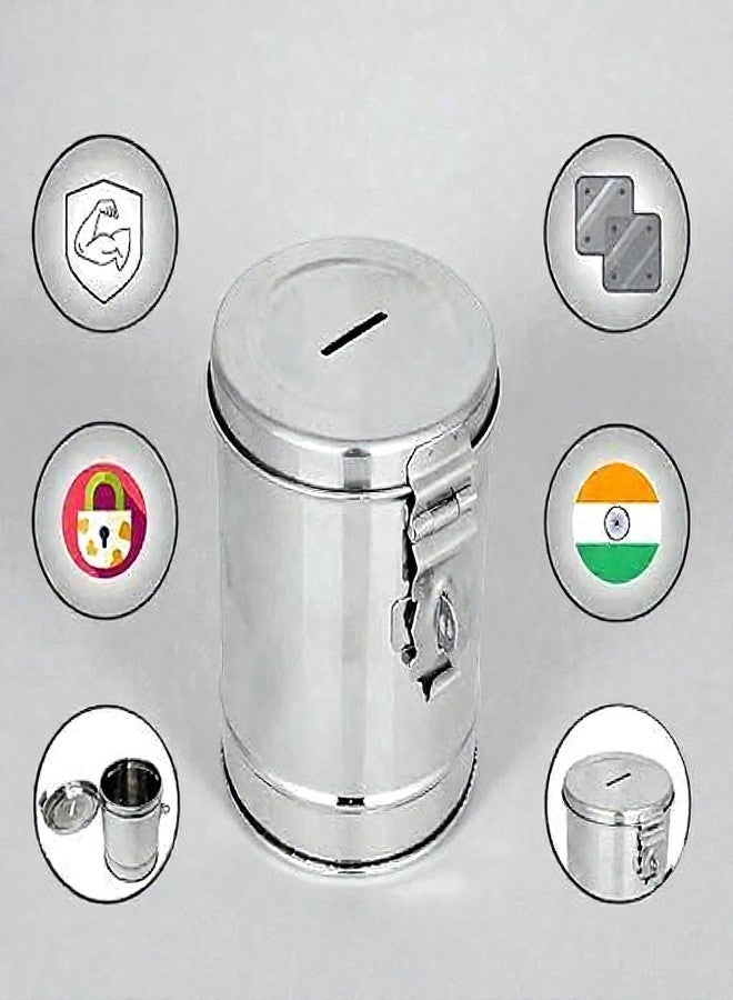 Standify® 1000ML Med Money Bank_A Stainless Steel Money Box Heavy Duty Bachat Gulak for Kids & Adults Unbreakable Piggy Bank. - Image 5